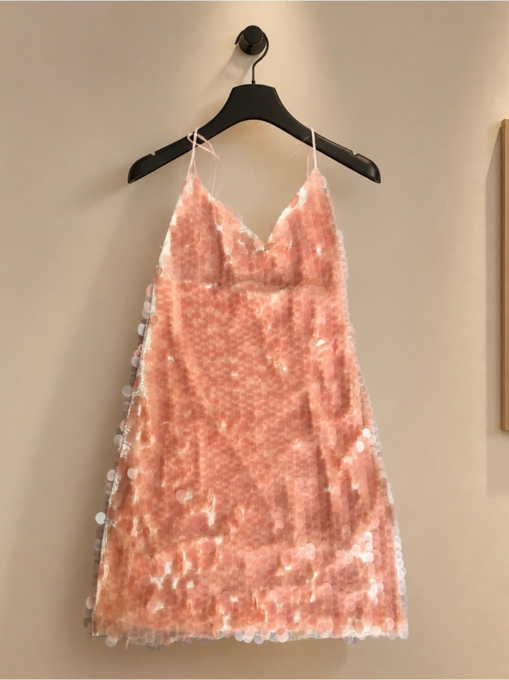 Zara Trafaluc Pale Pink Spaghetti Strap Top R1